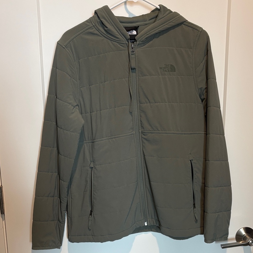 The North Face Women’s Hooded Quilted Puffer Jacket in Olive